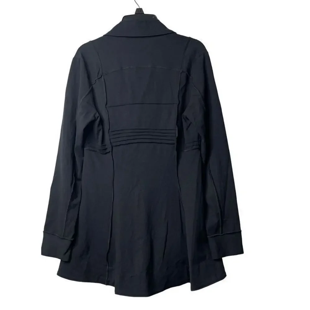 Nic+Zoe Tree Button Seamed Riding Jacket Blazer Size X Small Black New